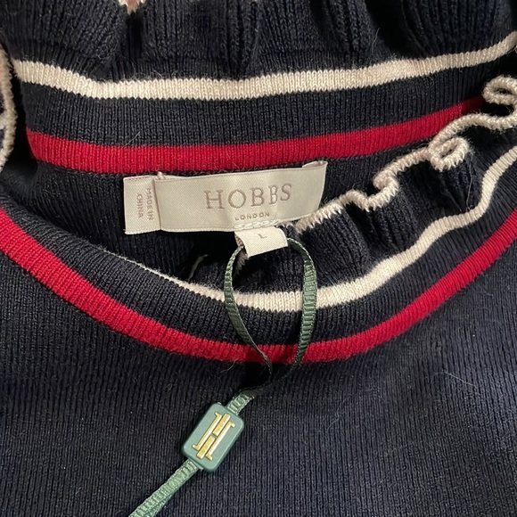 Hobbs London Grace Navy Short Sleeve Sweater NEW - Picture 6 of 8